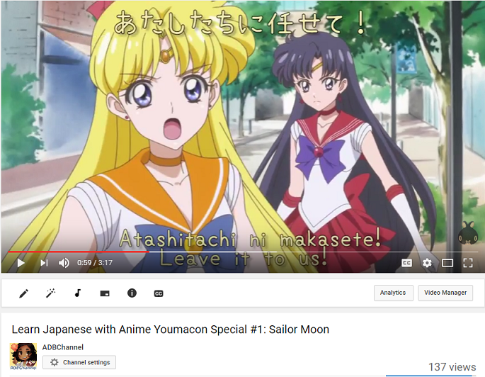 Anime in Japanese Studies Sailor Moon Japanese youtube